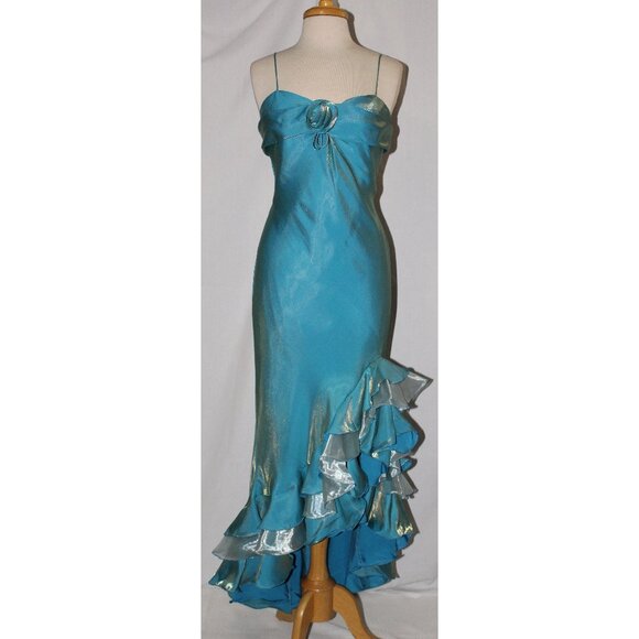 Poly Usa Dresses & Skirts - NWOT Poly USA #2504 Vintage Taffeta Evening Dress-Size 2X-TURQUOISE-NEW